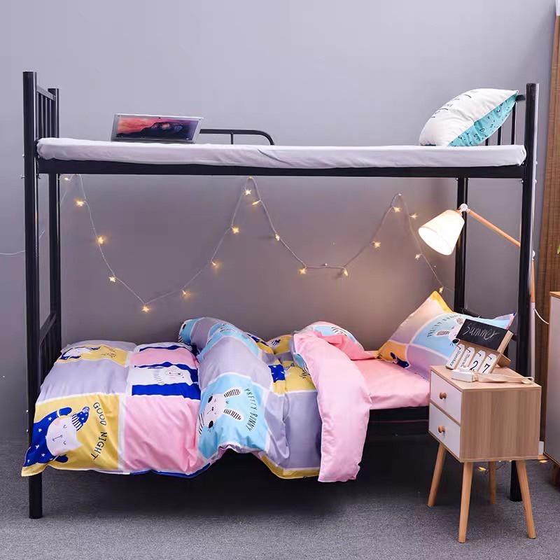 Bộ chăn ga gối phong cách Hàn Quốc thỏ trắng hồng bo chun đủ kích thước
