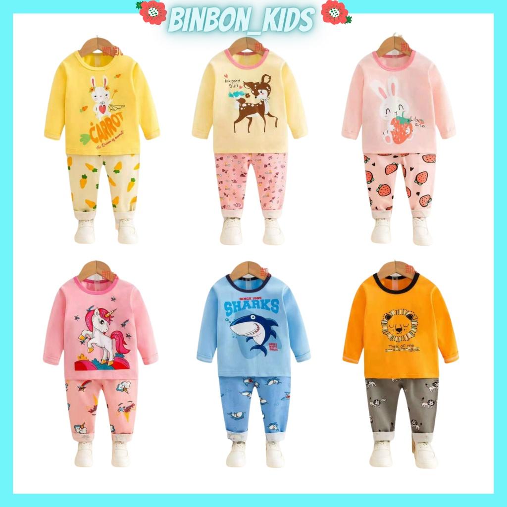 Bộ quần áo trẻ em dài tay cho bé Binbon kids, đồ bộ bé trai Hàn Quốc cho bé chất cotton từ 8-24kg