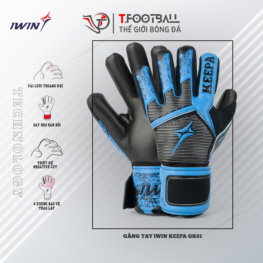 Găng Tay Thủ Môn IWIN Keepa Pro GK01 Khung Xương Có Thể Tháo Lắp