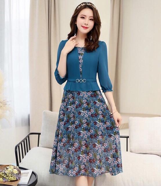 Đầm voan hoa (Free/big size XL, 2XL)