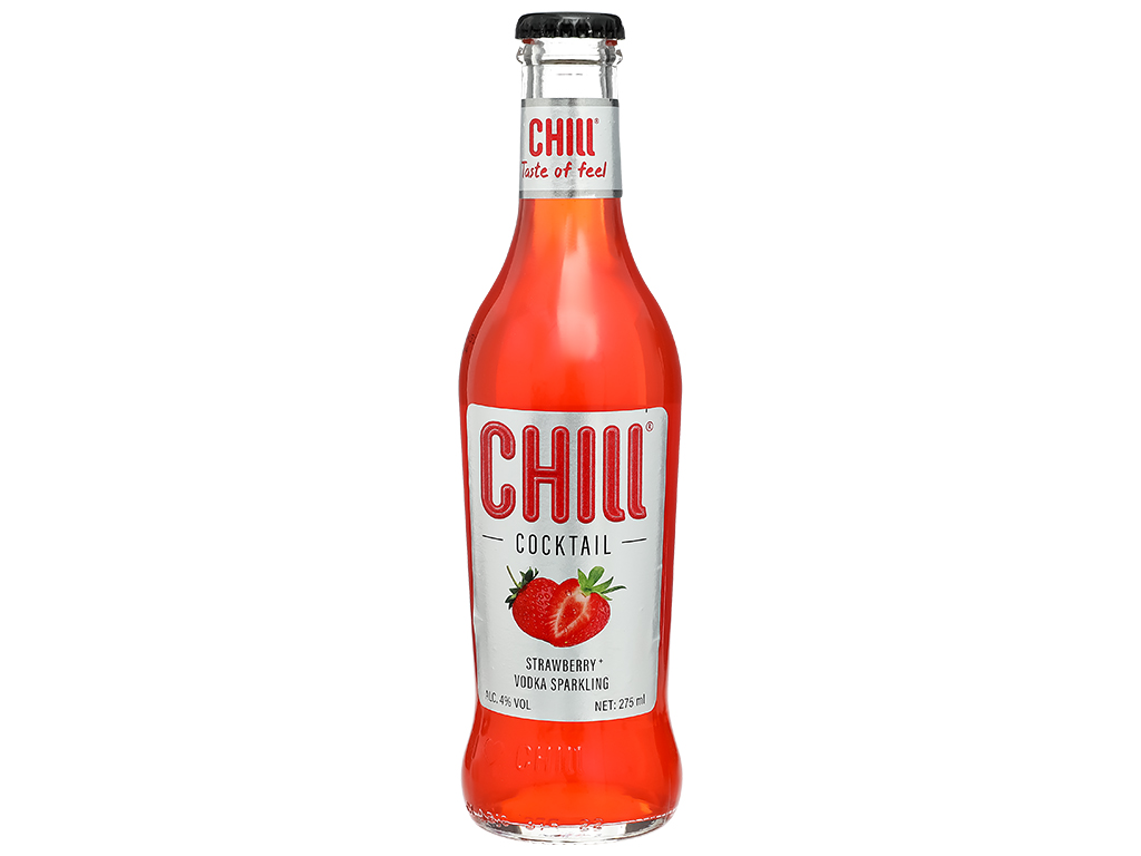 Nước trái cây lên men Chill Origin vị dâu tây chai 275ml