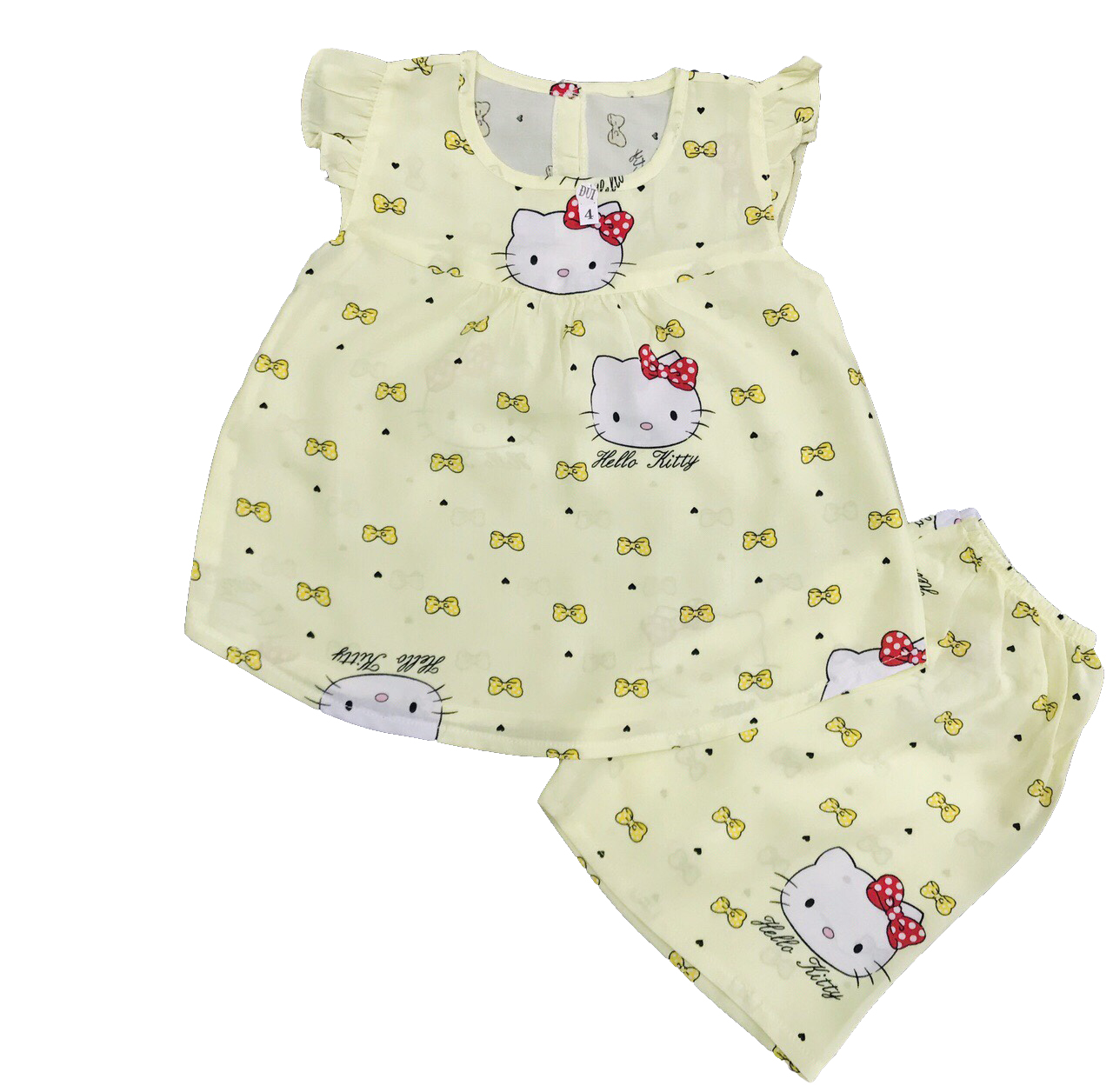 Set 3 bộ quần áo tole, lanh CÁNH TIÊN cho bé gái size từ 5-36 kg - màu ngẫu nhiên