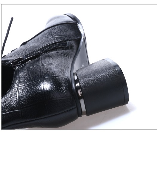 Giày oxford đế vuông 5 phân vân ca rô - Giày đế vuông - Giày cột dây nữ S305