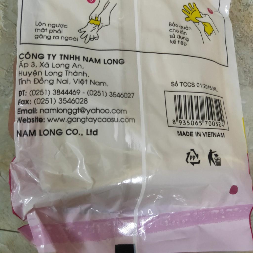 Găng tay chất liệu cao su chống nước dùng Rửa chén hoặc Giặt quần áo Rửa xe màu vàng dài 42cm