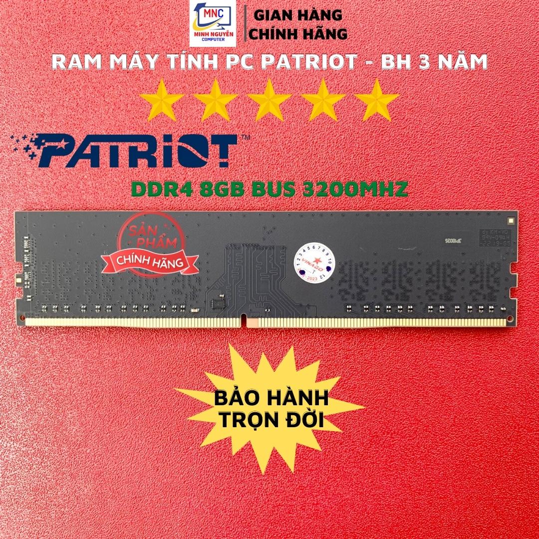 Ram PC DDR4 Patriot 8GB, 16GB Bus 3200 - Bảo Hành Trọn Đời - Hàng Chính Hãng