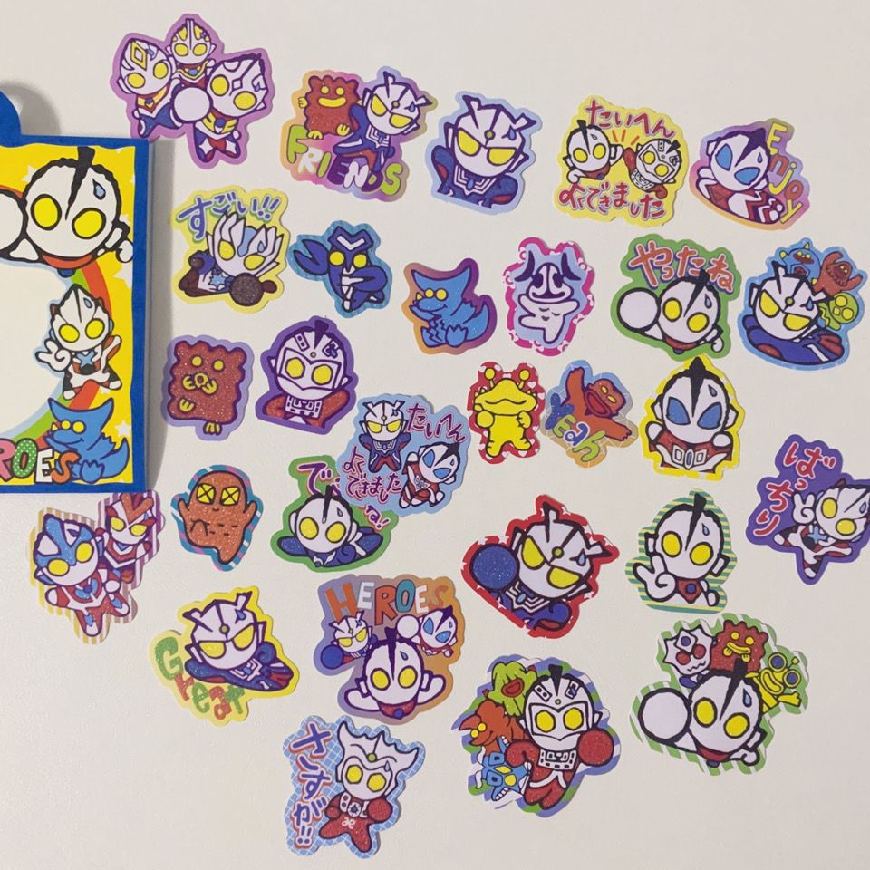 Set 28 sticker hình dán viền kim tuyến cho bé Hero