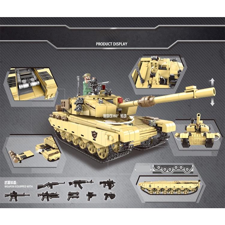 Đồ chơi Lắp ráp Xe Tăng Thiết giáp - Xingbao XB-06021 Army Tank - Xếp hình thông minh - Mô hình trí tuệ