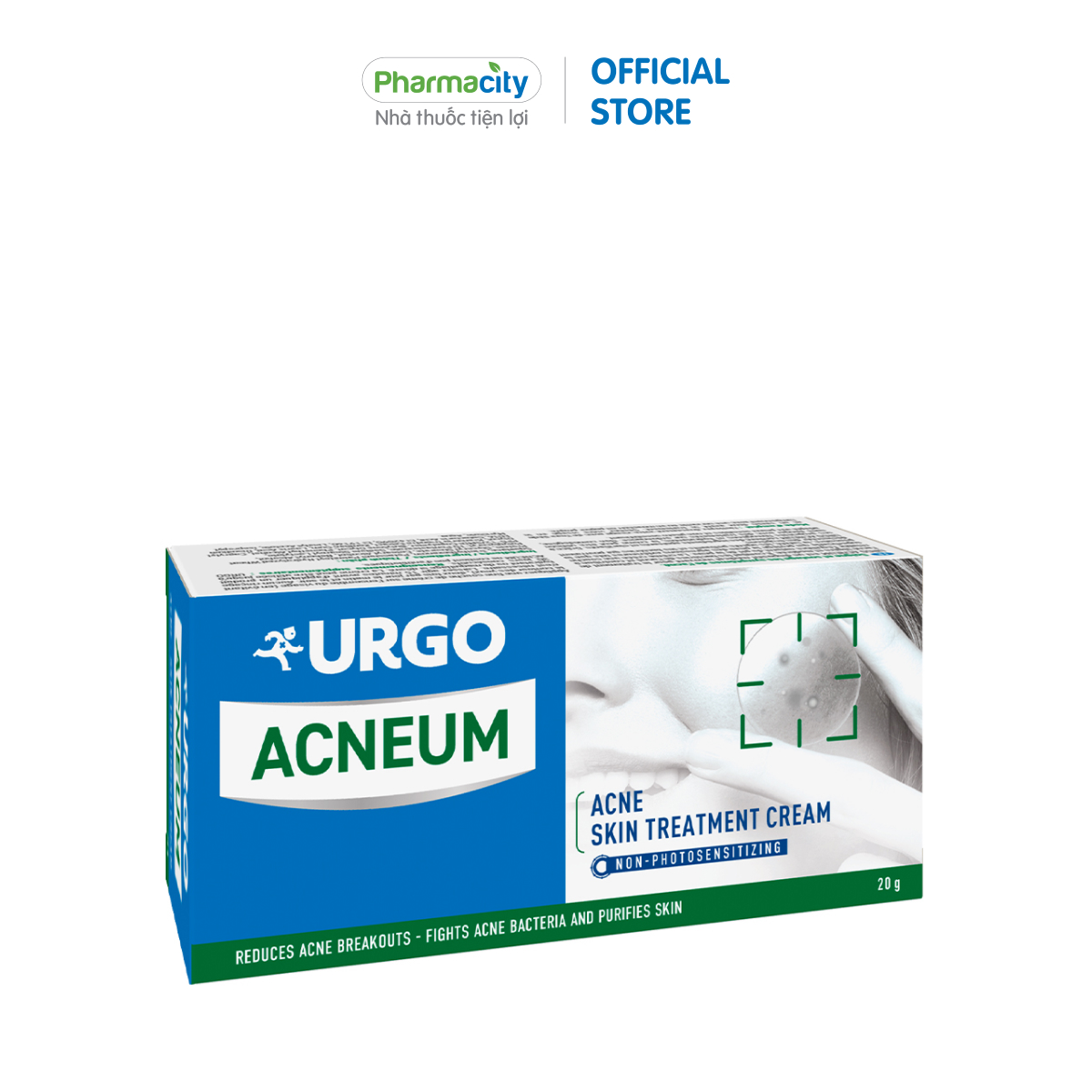 Gel hỗ trợ điều trị mụn Urgo Acneum ngăn ngừa vi khuẩn và nổi mụn (20ml)