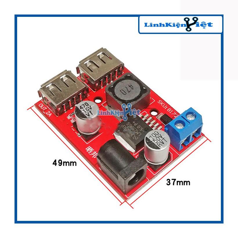 Module Hạ Áp Buck DC-DC Vin 6 - 40V Vout 5V 3A 2 Đầu RA V2