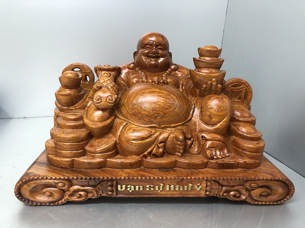 Tượng Di Lặc gỗ hương vạn sự như ý KHH4769