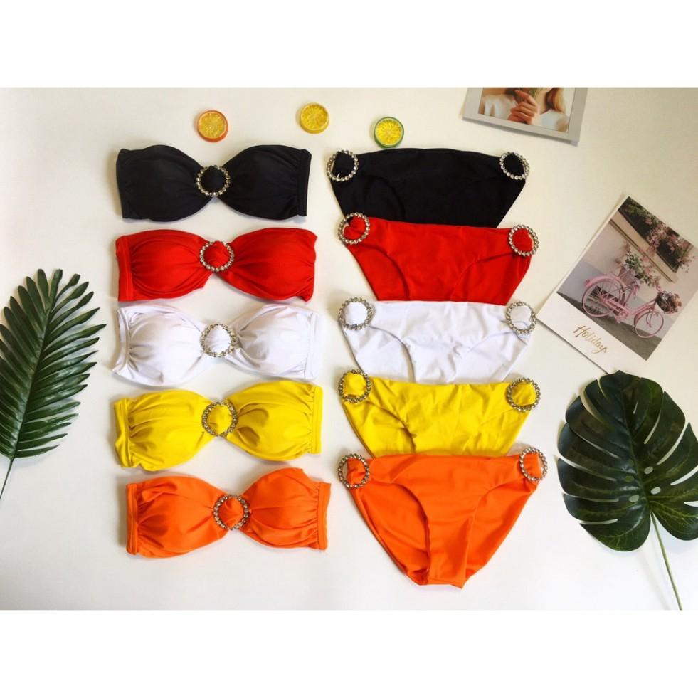 BIkini cúp ngực phối khoen sang chảnh (nhiều màu)