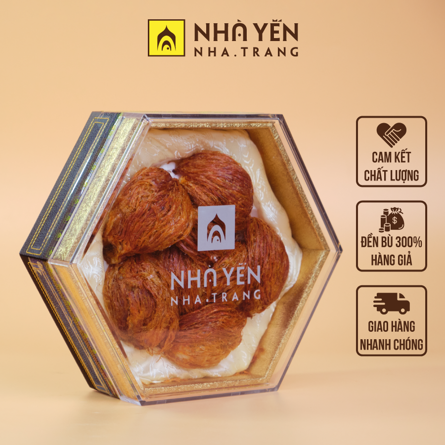 Tổ Yến Huyết Sơ Chế - Hộp 100 Gram - Tổ Yến Sơ Chế - Nhà Yến Nha Trang - Đặc Sản Nha Trang - Yến Sào Chất Lượng