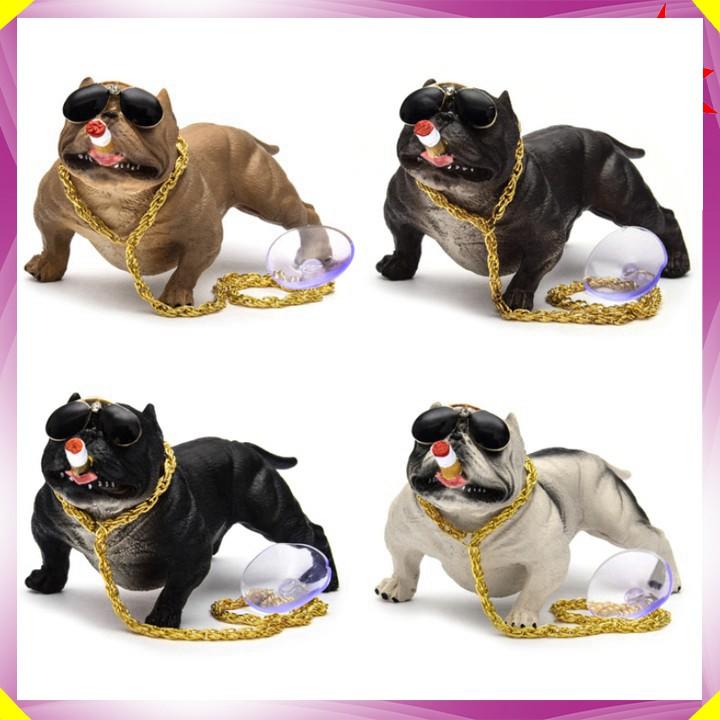 Sản phẩm Tượng chú chó Bull Mỹ ngồ ngộ đáng yêu trang trí cao cấp/ Mã sản phẩm 72608 (Sản phẩm có 4 mầu: Trắng, Đen, T