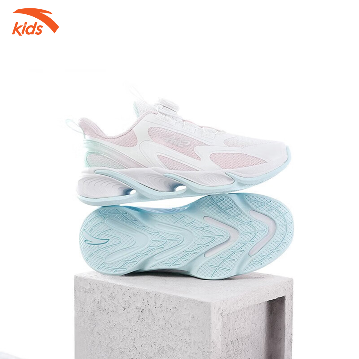 Giày thời trang thể thao bé gái Anta Kids, dòng chạy, kết hợp vải lưới thoáng khí 322315511