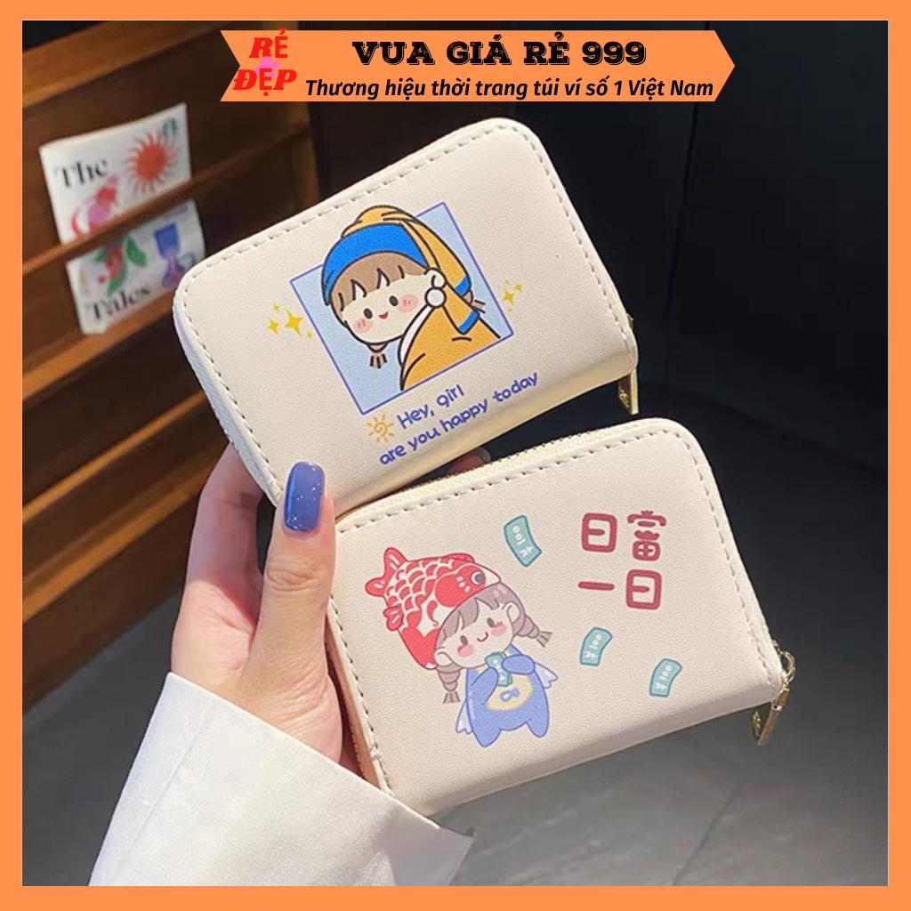 Ví nữ ngắn mini cute cầm tay nhiều ngăn giá rẻ nhỏ gọn bỏ túi thời trang hàn quốc dễ thương VN202