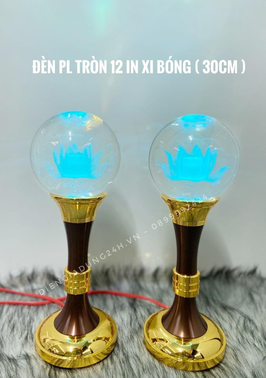 ĐÈN THỜ PHA LÊ CAO CẤP TRÒN 12 IN XI BÓNG 1 CẶP