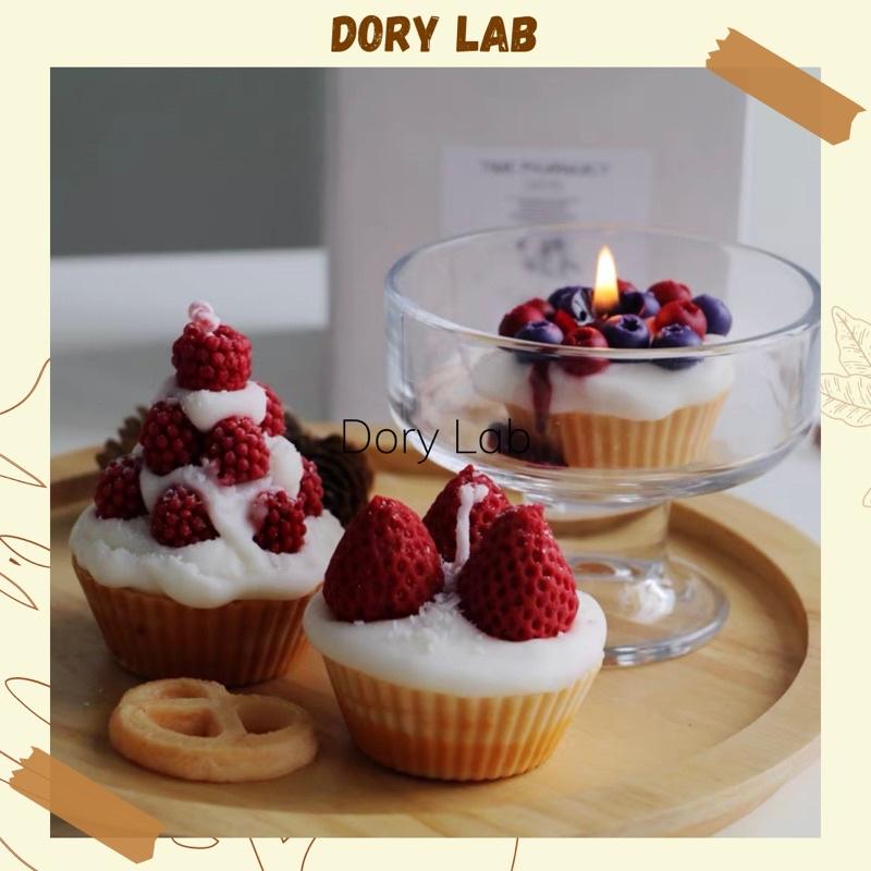 Nến Thơm Bánh Cupcake Trái Cây Phủ Kem Tinh Dầu Thiên Nhiên HandMade - Dory Lab