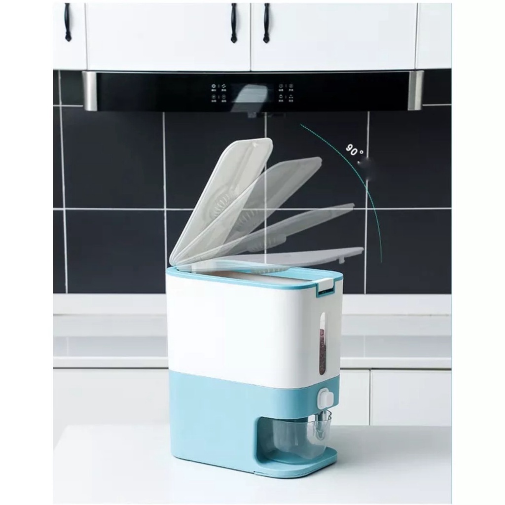 Thùng đựng gạo tiện ích 10kg Hokori Tặng kèm 5 khăn lau grofa- Hàng Chính Hãng