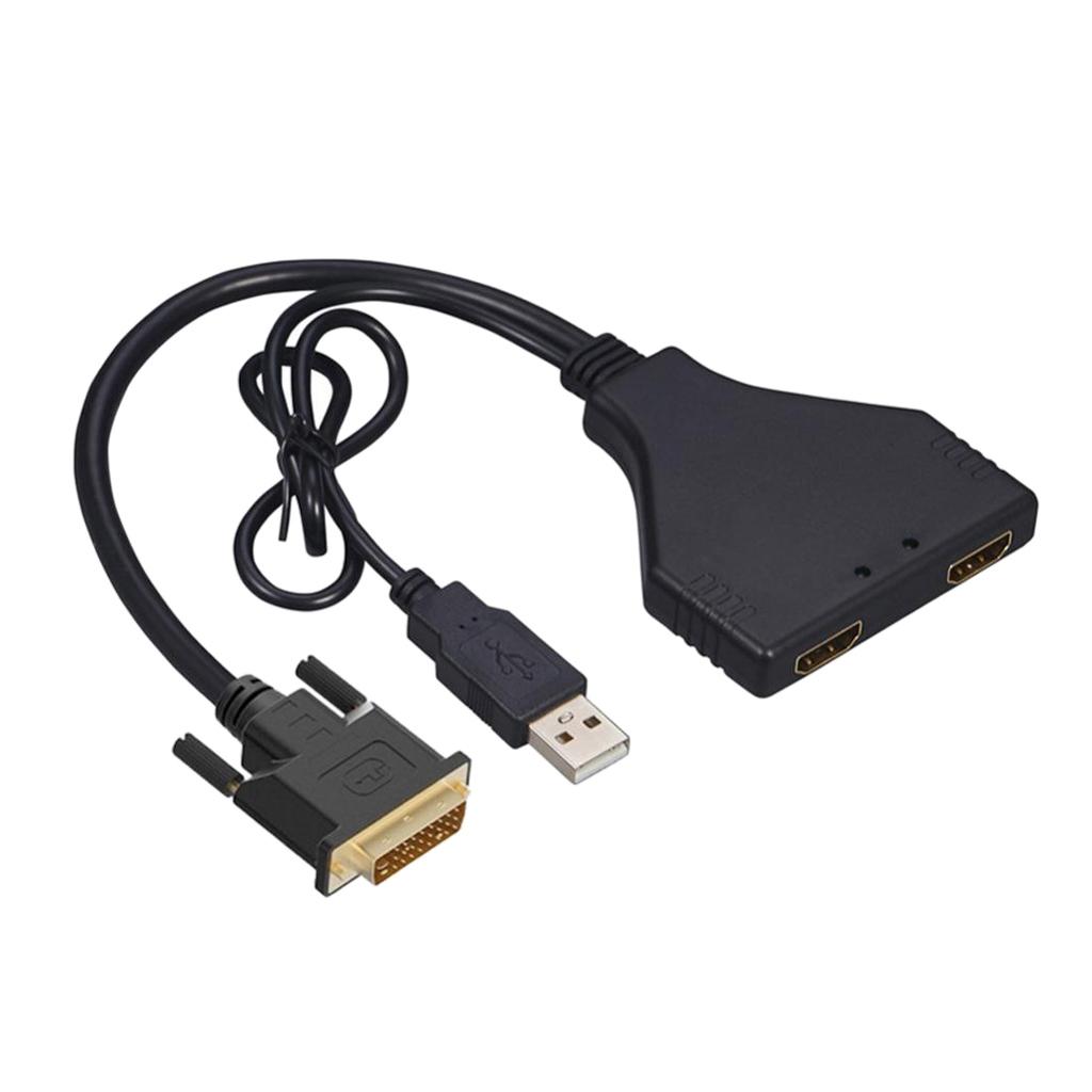 DVI To 2 HDMI 1 In 2 Out HD 1080P TV 3D Video