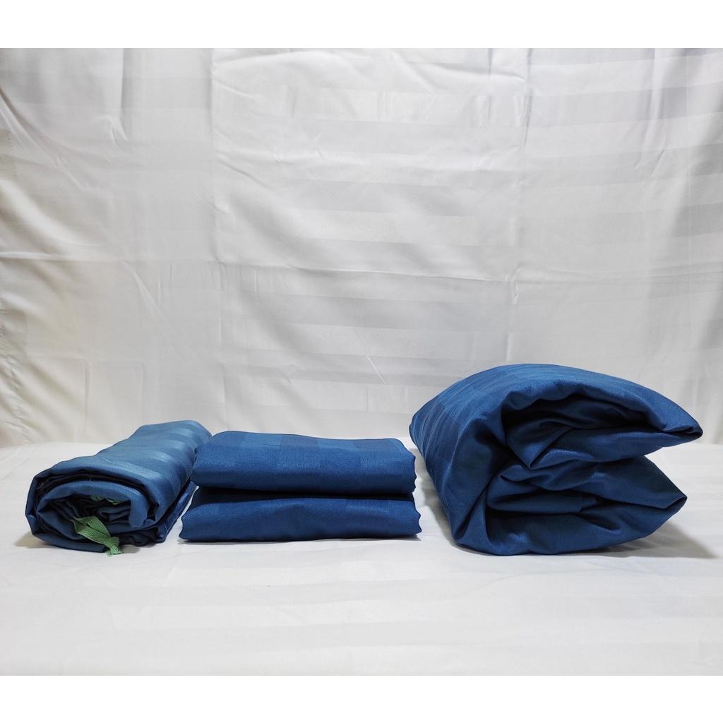 Bộ ga gối cotton sọc 3F size giường 180x200x25cm chuyên dùng khách sạn