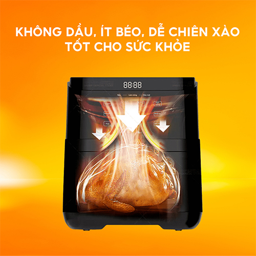 Nồi chiên không dầu điện tử Sharp 6 lít KF-AF60EV - Hàng chính hãng