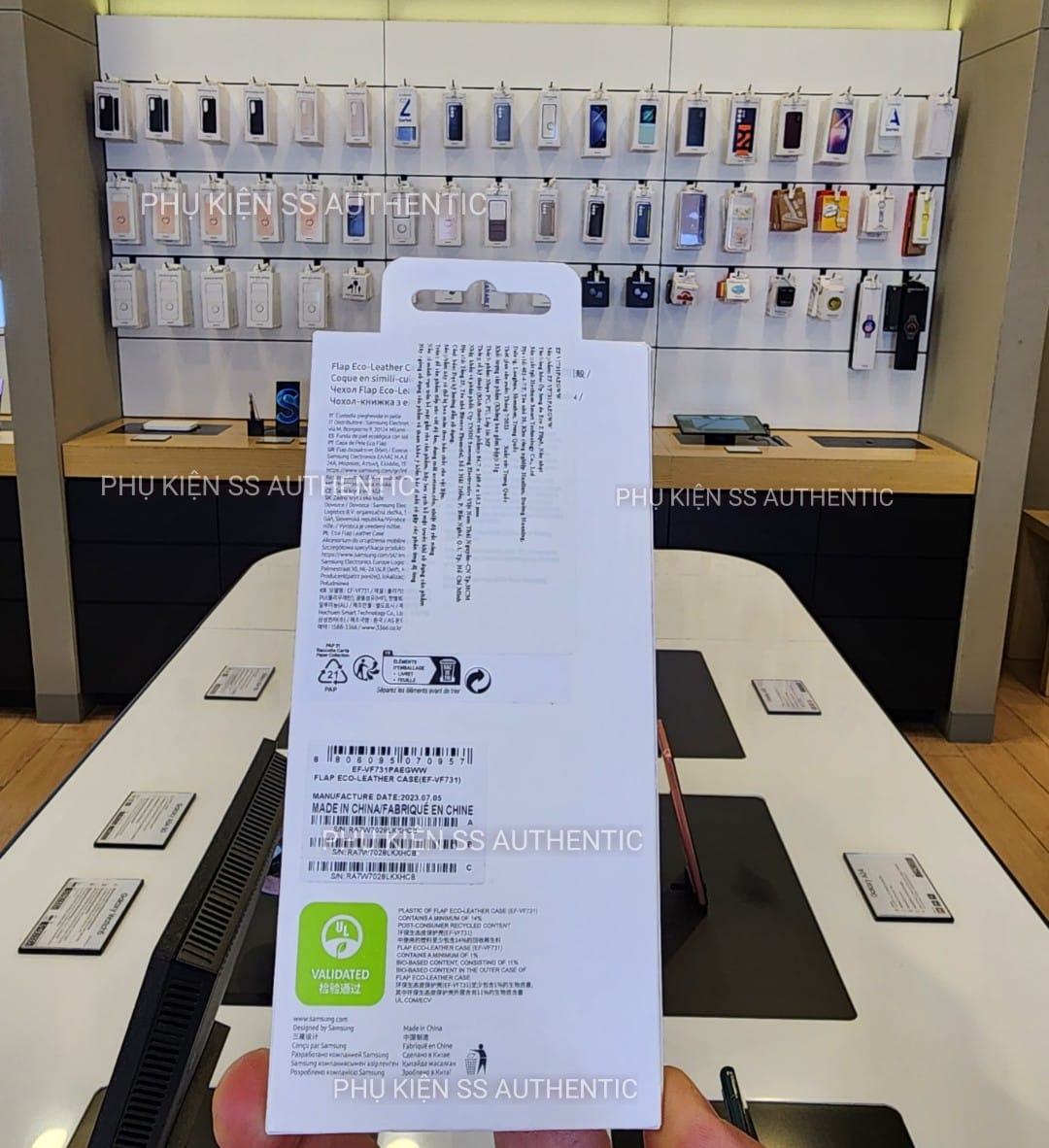 Ốp lưng da Samsung Galaxy Z Flip5 màu NÂU - Hàng Chính hãng