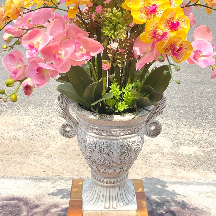 Chậu Hoa LAN HỒ ĐIỆP  cao su nhân tạo trang trí nhà cửa