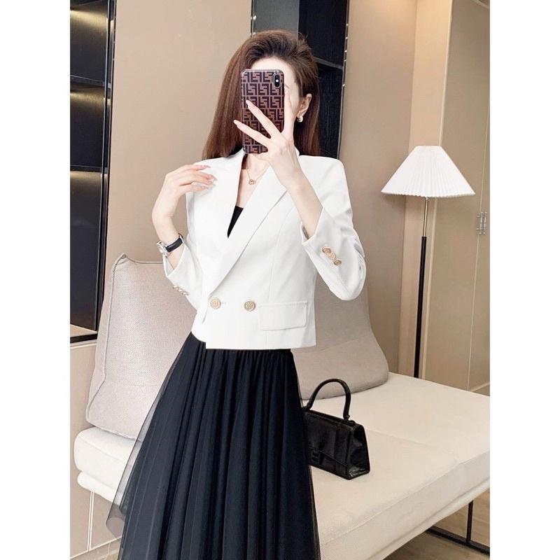 Áo Khoác Blazer nữ dáng ngắn phong cách hàn quốc mẫu mới đẹp mã RB01