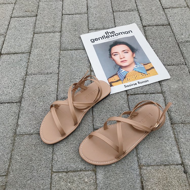 Sandal nữ đế bằng quai đan chéo siêu xinh-SB8