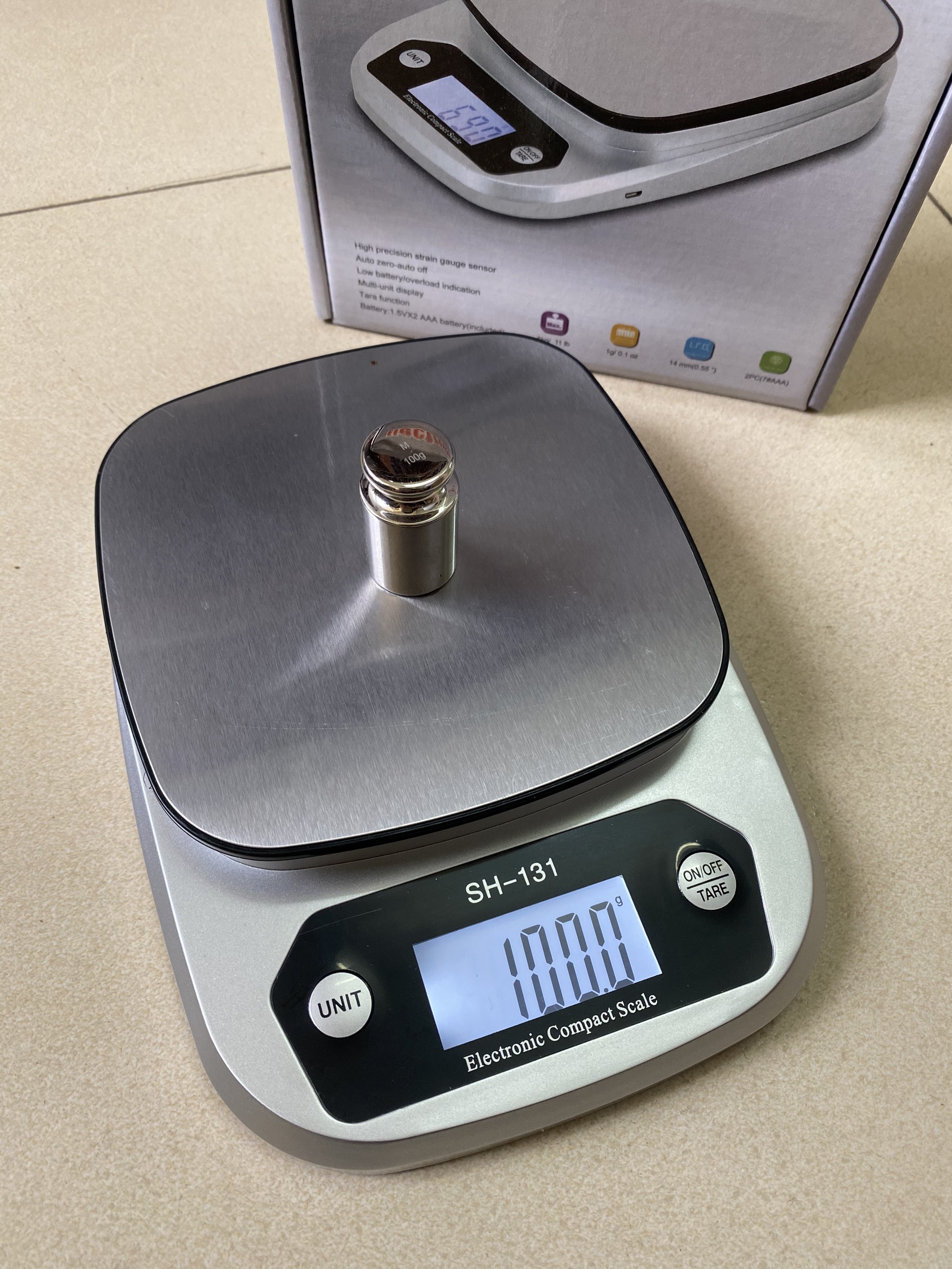 Cân tiểu ly điện tử nhà bếp SH 131 mini định lượng 0.5g - 5kg cân thực phẩm, làm bánh độ chính xác cao - Hàng Chính Hãng