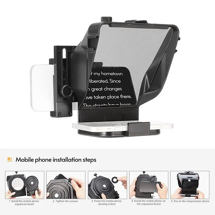 Máy Nhắc Chữ Teleprompter PT16 Mini Cho Smartphone Tablet Vlogger Nhà Báo Người Thuyết Trình - Hàng Nhập Khẩu