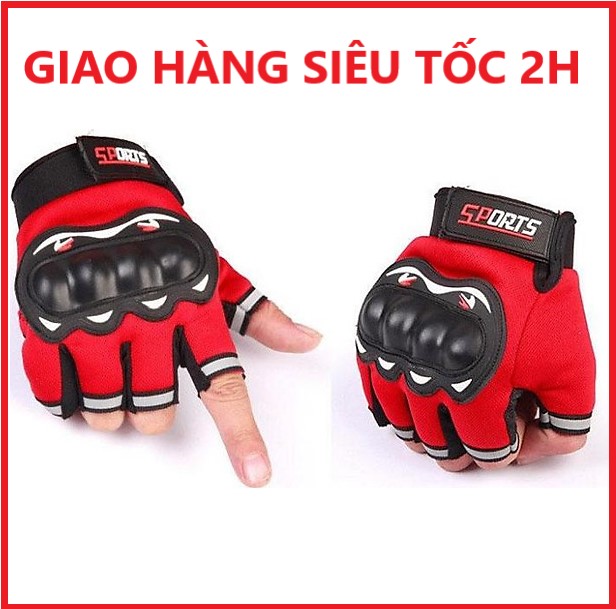 Hình ảnh Găng Tay Sports phươt, tập gym, thể thao đa năng Dành Cho Phượt Thủ (Hở Ngón) - Đỏ