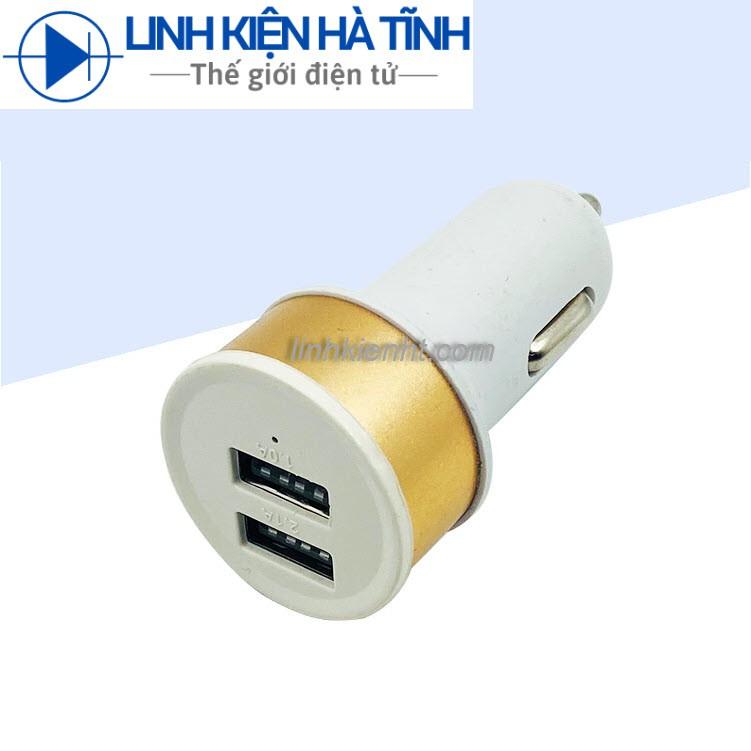 Tẩu ô tô, cóc sạc nhanh điện thoại trên xe hơi 2 cổng USB 5V-2.1A