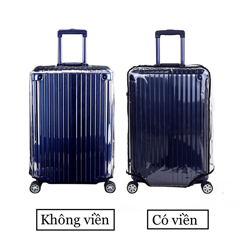 Túi bọc vali trong suốt PVC không viền bảo vệ vali chống va đập