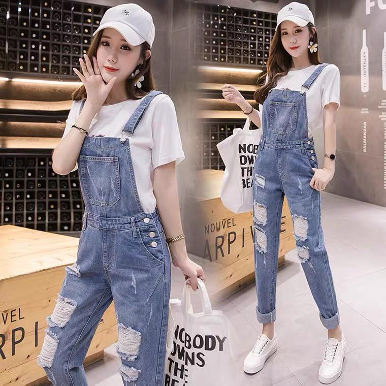 Yếm nữ King168 , Yếm jean nữ cao cấp co dãn nhẹ form chuẩn II07