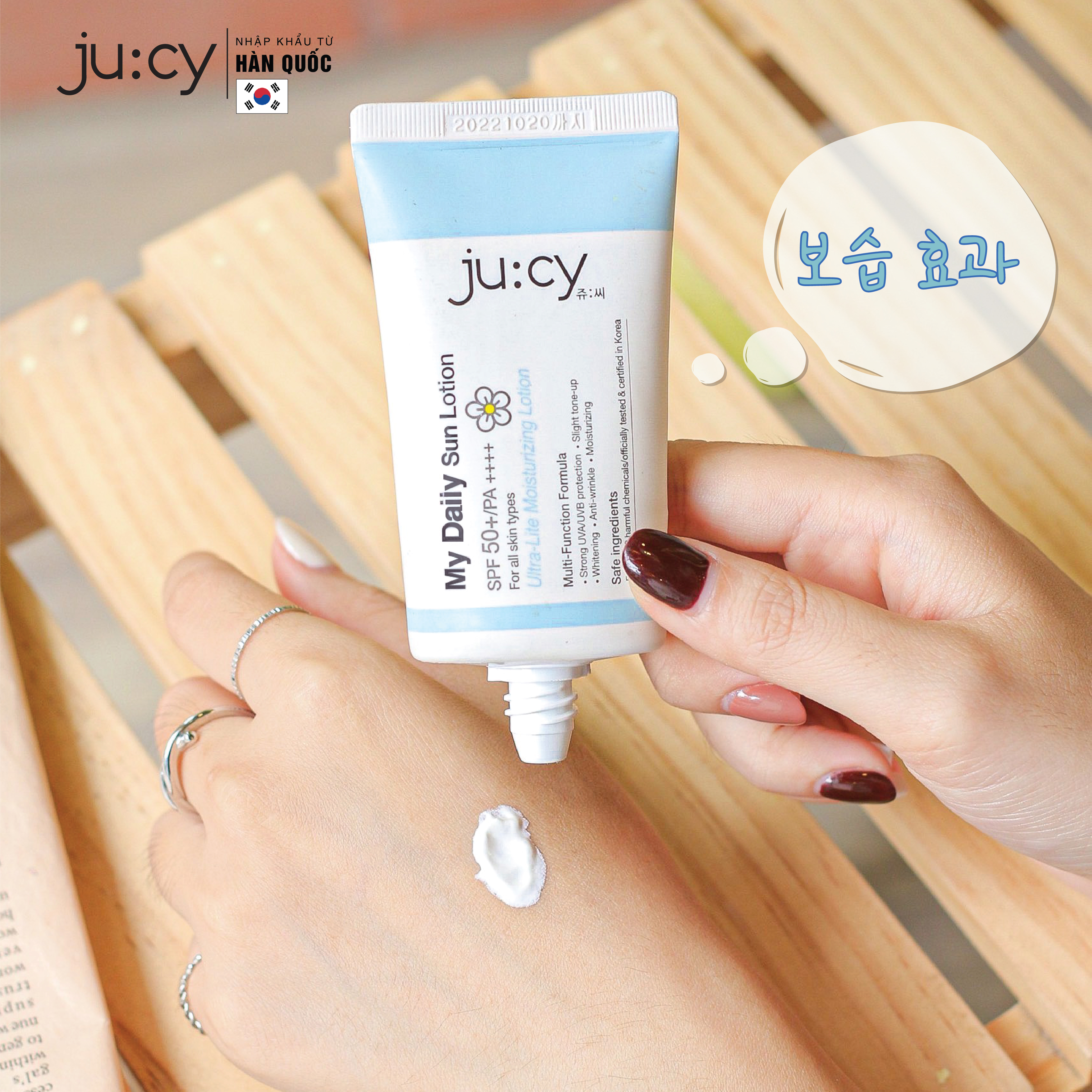 COMBO 02 kem chống nắng dưỡng trắng Hàn Quốc Ju:cy My Daily Sun Lotion 45ml