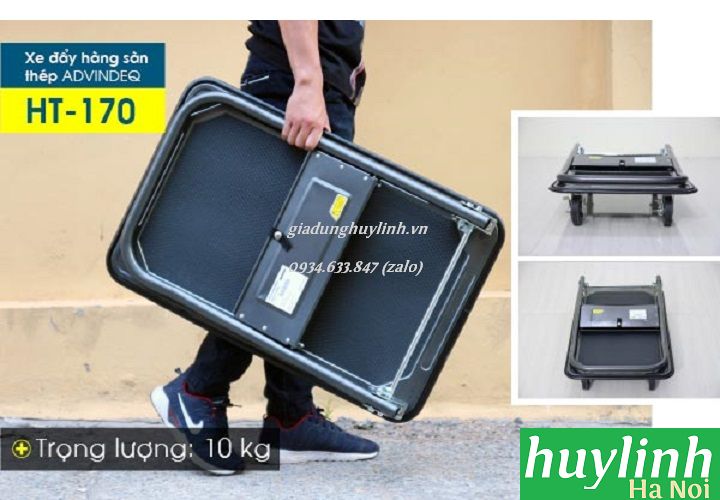 Xe kéo đẩy hàng sàn thép Advindeq HT-170 - Tải trọng 170kg - Chính hãng