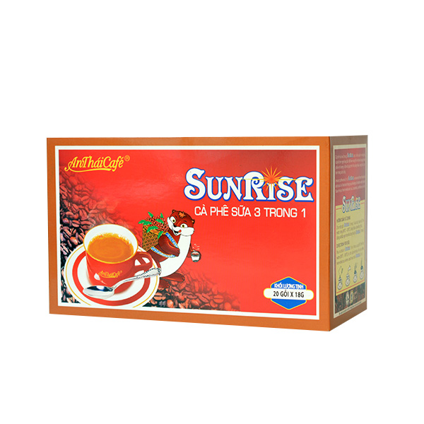 Cà Phê Sữa 3in1 AnTháiCafé Sunrise (Hộp 20 gói x 18g)