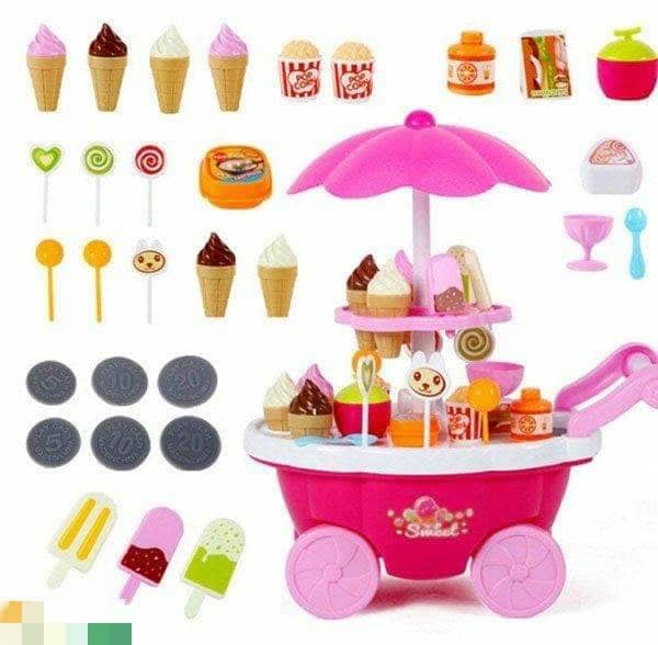 Bộ đồ chơi lắp ráp, xếp hình xe đẩy bán kem