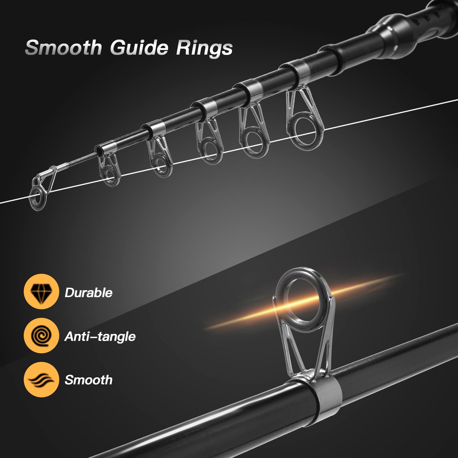 Fishing Rod and Reel Combos Telescopic Fishing Pole with Spinning Reel Combo Kit Fishing Line Lures Hooks Swivels Set Fishing Accessories with Tackle Box