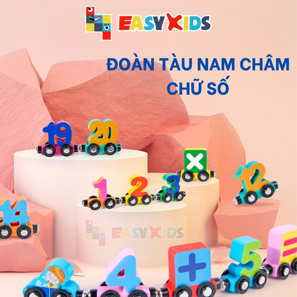 Đoàn Tàu Nam Châm Bảng Chữ Cái Chữ Số , Đồ Chơi Giáo Dục Giúp Bé Học Số Đếm, Chữ Cái