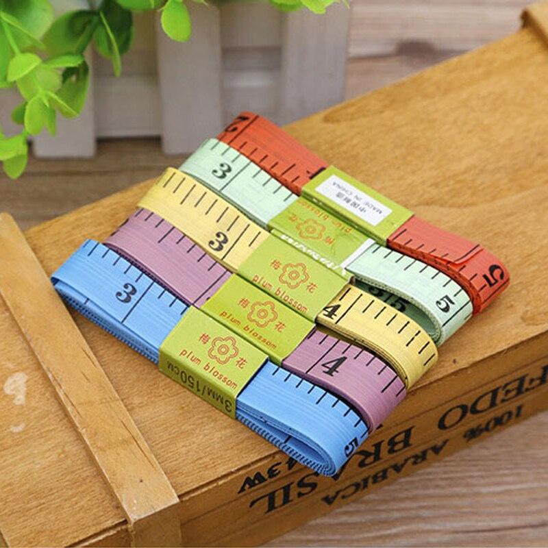 Flat 150cm/60" Body Measuring Ruler Sewing Tailor Tape Measure Soft Flat Sewing Ruler Meter Sewing Measuring Tape Random