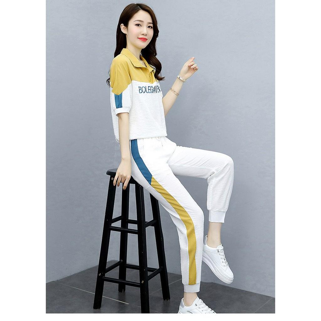 Bộ đũi nữ kiểu dáng thể thao quần bo gấu năng động chất vải mềm mát giá tốt nhất