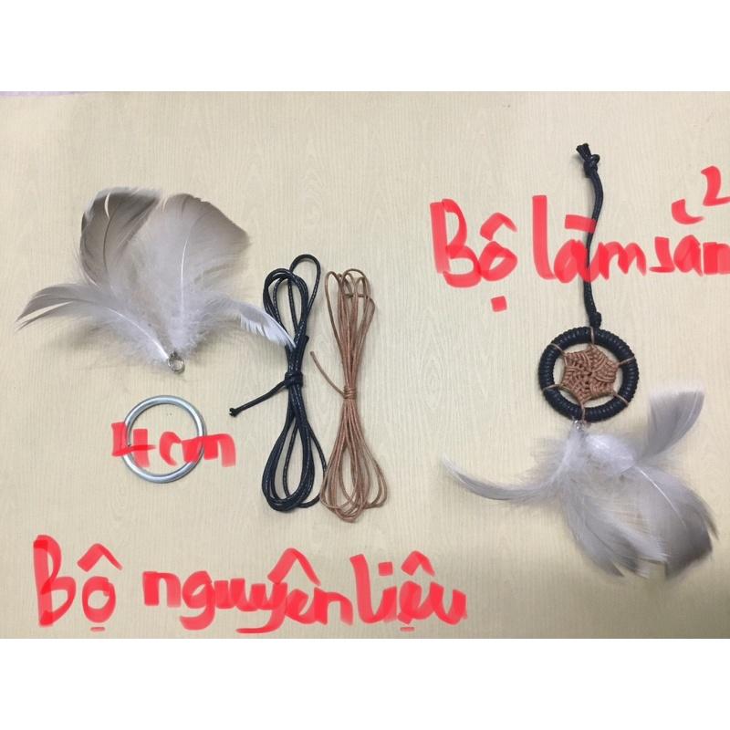 MẪU.3(bộ nguyên liệu/ Bộ làm sẳn)dreamcatcher treo trang trí, làm móc khóa - mẫu shop đan phối 2 màu (20 màu)