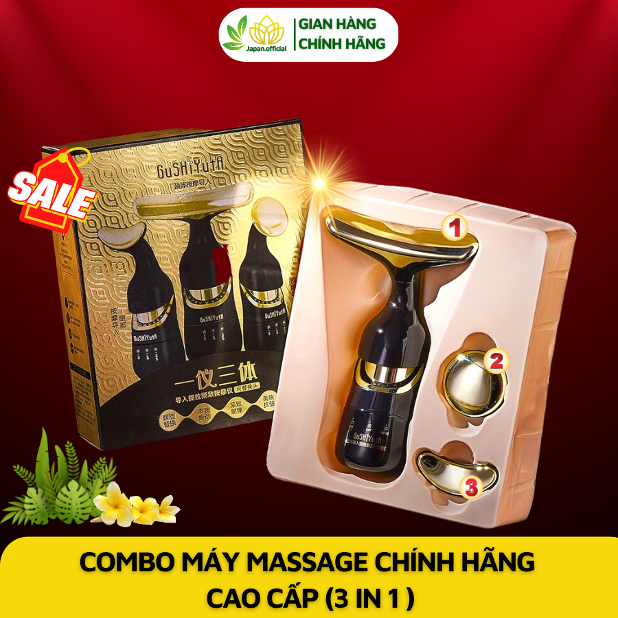 Máy Massage 3 IN 1 Nâng Cơ Mặt, Máy Đẩy Đẩy Tinh Chất Cao cấp