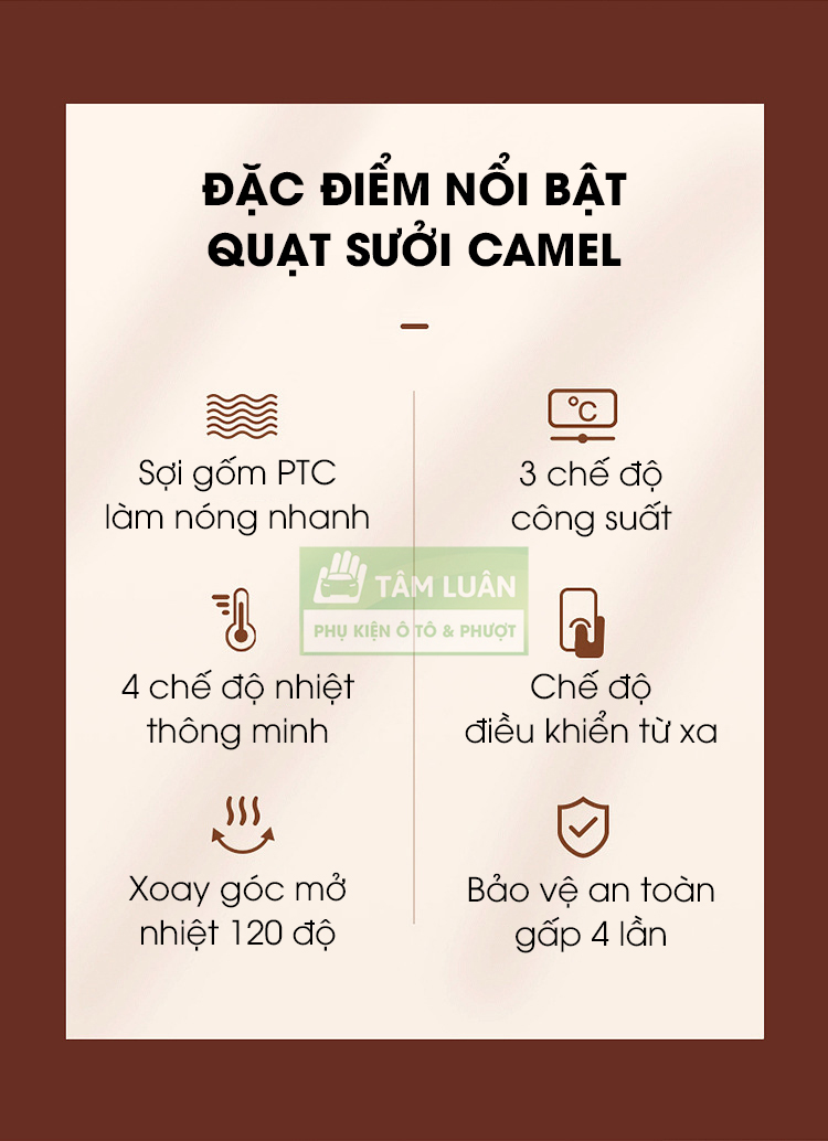 Máy sưởi ấm phòng ngủ, quạt sưởi gốm cho phòng 25m2, máy sưởi mini nóng nhanh an toàn cho trẻ em - Hàng chính hãng