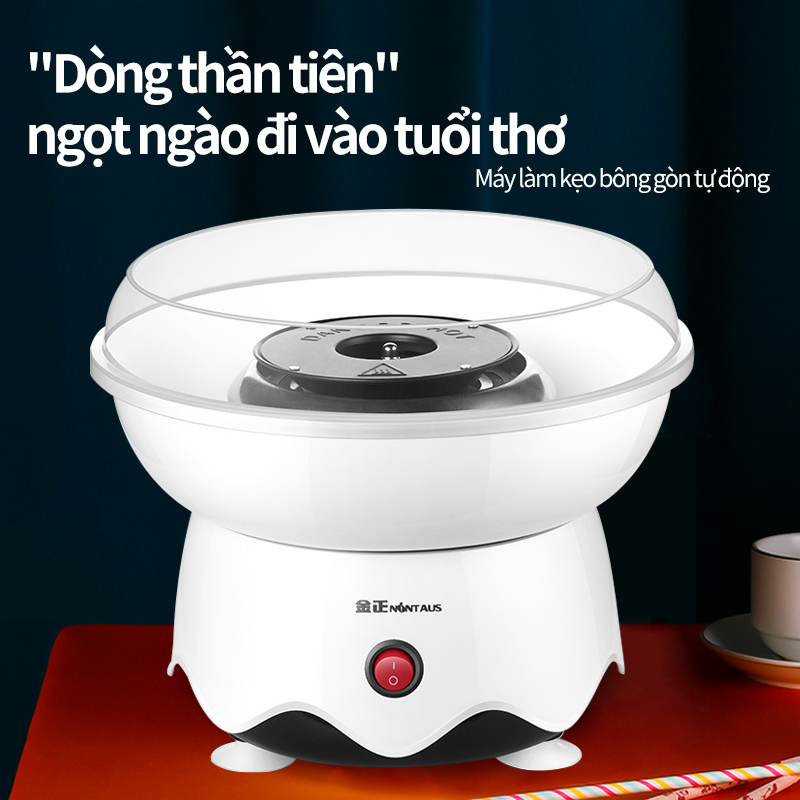 Máy làm kẹo bông gòn hoàn toàn tự động, động cơ bằng đồng nguyên chất, vật liệu cấp thực phẩm