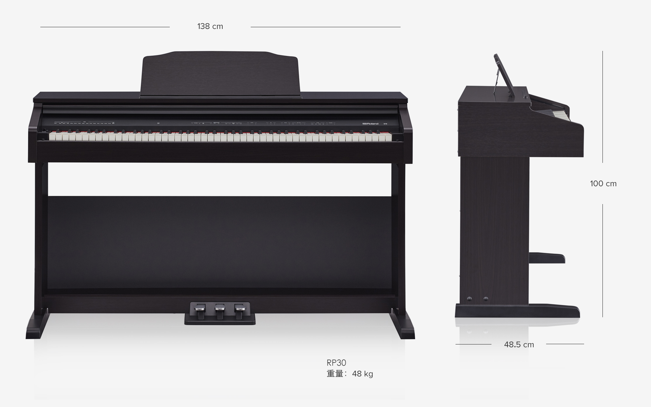 Đàn Piano điện cao cấp/ Home Digital Piano - Roland RP30 - Màu đen - Hàng chính hãng