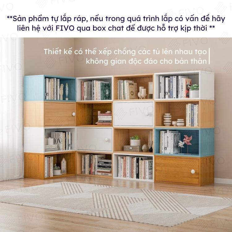 Kệ Tổ Ong Đa Năng Chất Liệu MDF FIVO FB03 Có Cửa Để Đồ Tiện Lợi Dễ Dàng Lắp Ráp, Tấm Lưng Chắc Chắn Chống Bụi, Chống Rơi Rớt Đồ (60x30x36cm) - Hàng Chính Hãng