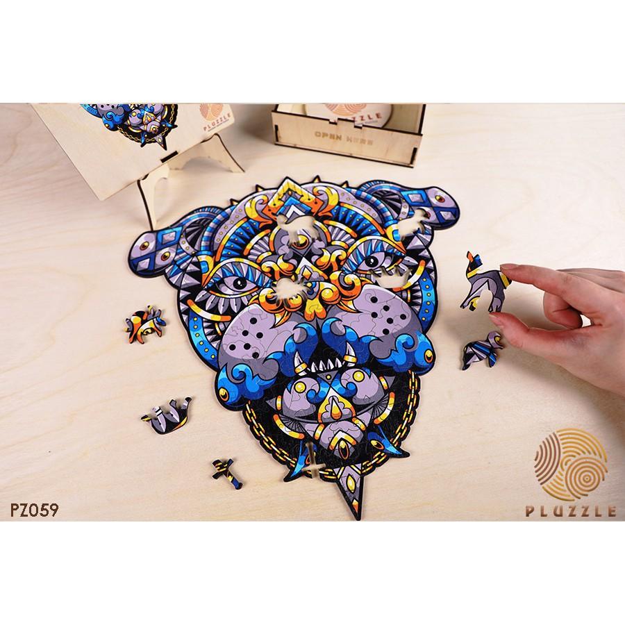 PLUZZLE Bộ xếp hình gỗ thông minh puzzle đồ chơi ghép hình - Chó Bulldog - PZ059